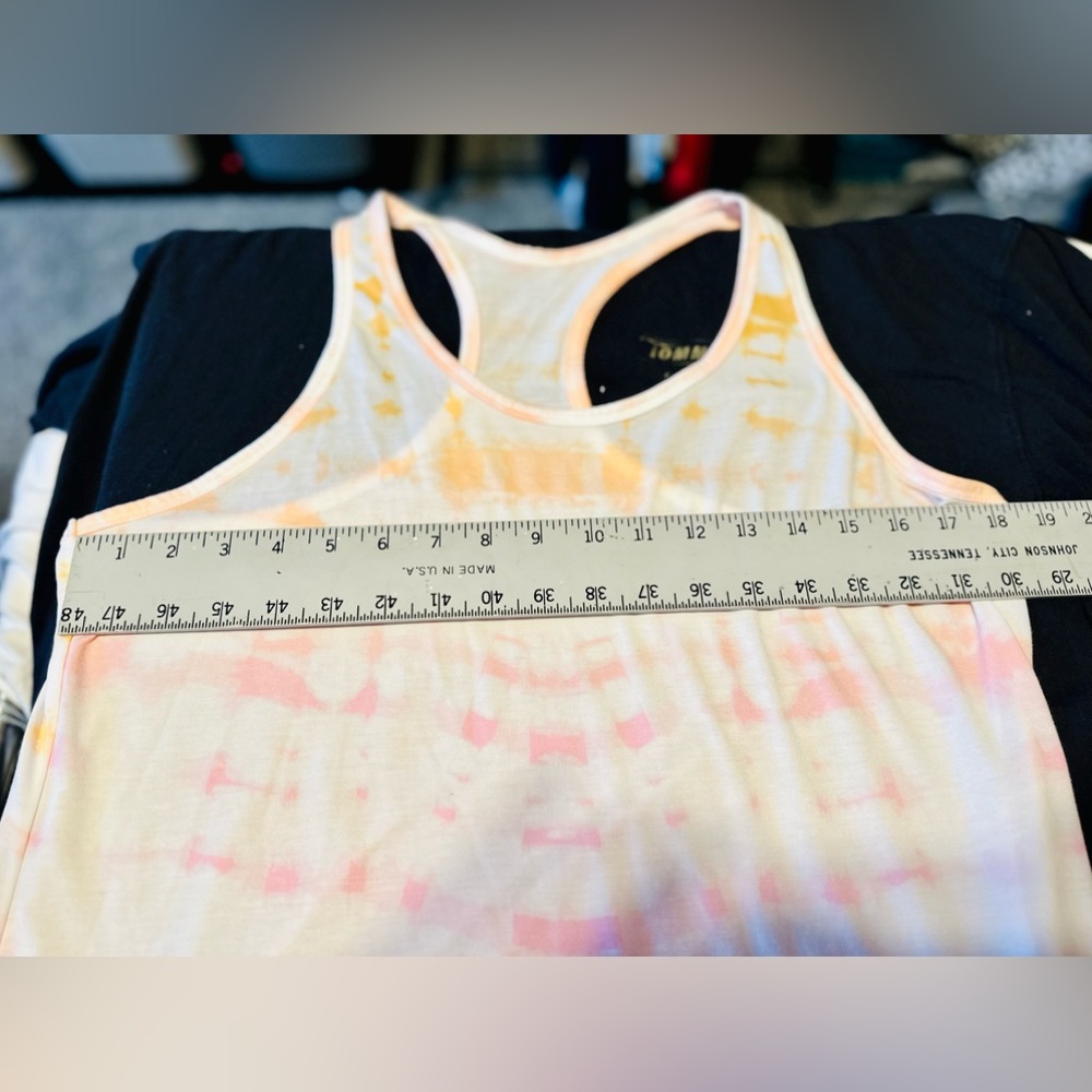 Tie Dye Tank Racer Back Light Weight Orange/Pink/White SZ LARGE - Picture 12 of 14